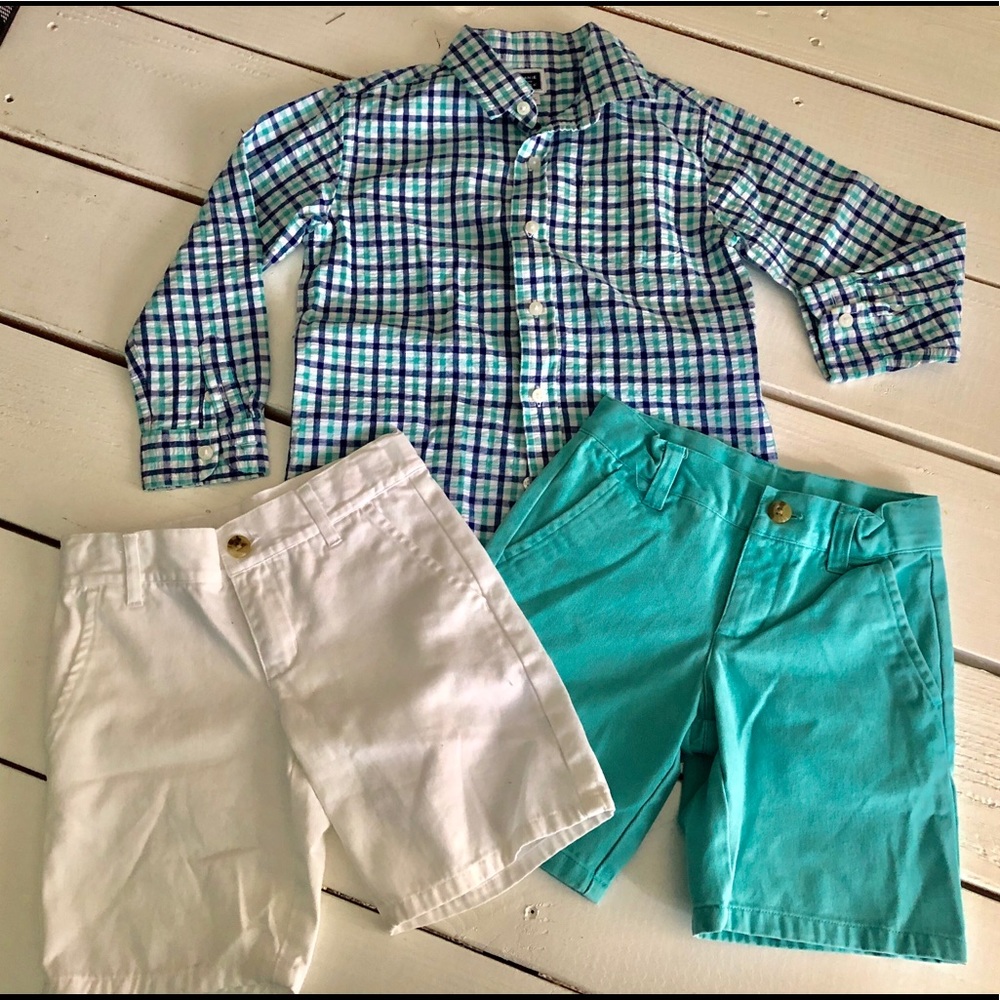 Janie and Jack button ups & shorts, size 4